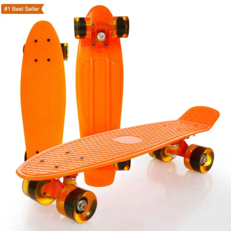 Istaride Plastic Small Fish Skateboard 22 Inch Skateboard Pu Wheel Flash Wheel Skateboard Naklejki Na Deskorolke Board Skate