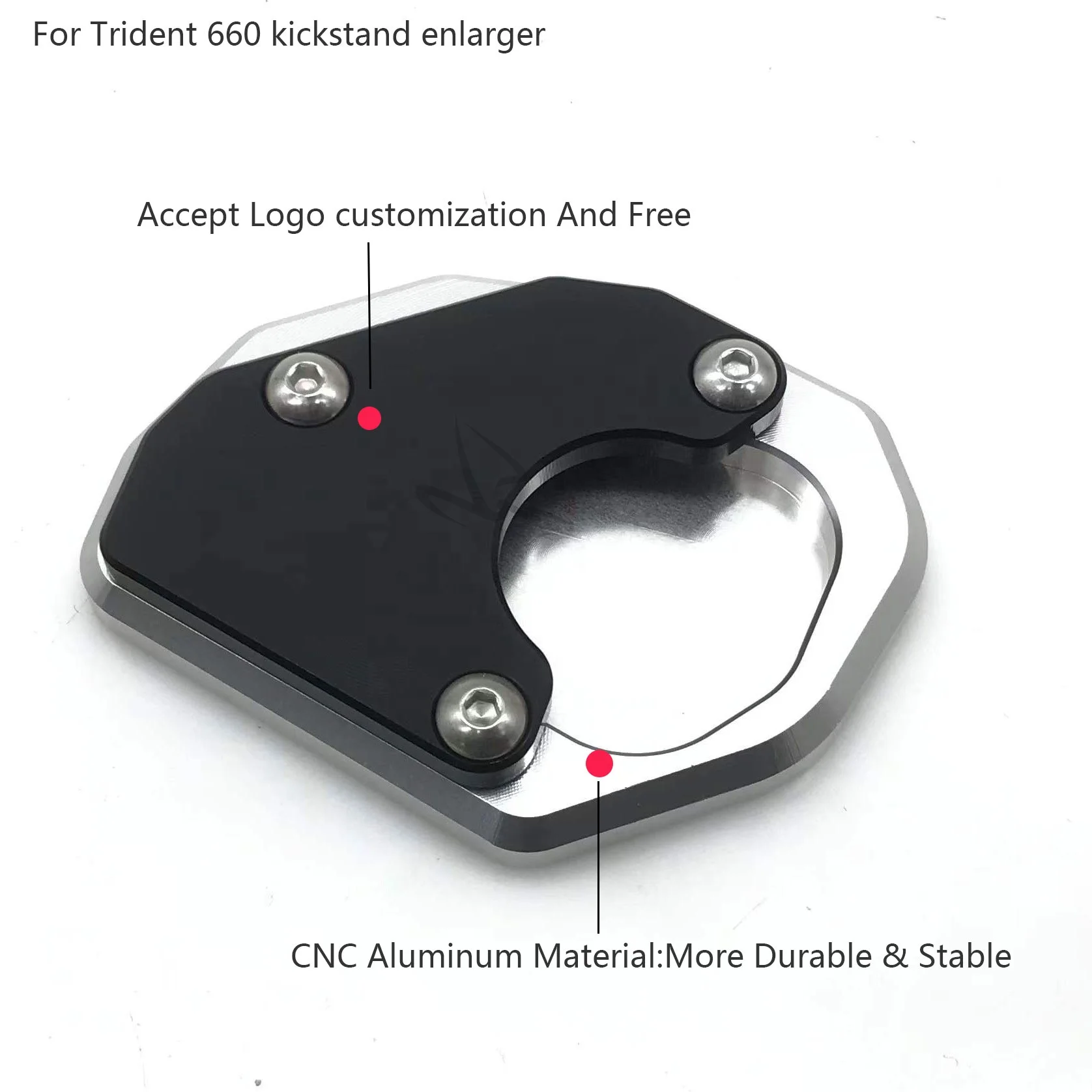 New Motorcycle Parts Aluminum Kick Stand Extension Enlarge Pad For Triumph Trident 660 2021 up