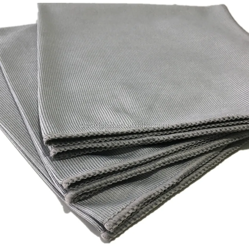 Китай, оптовая продажа, полотенце для мытья автомобиля без ворса, 16x16 300 г/м2, микрофибра, салфетка для мытья стекол, хромированный экран