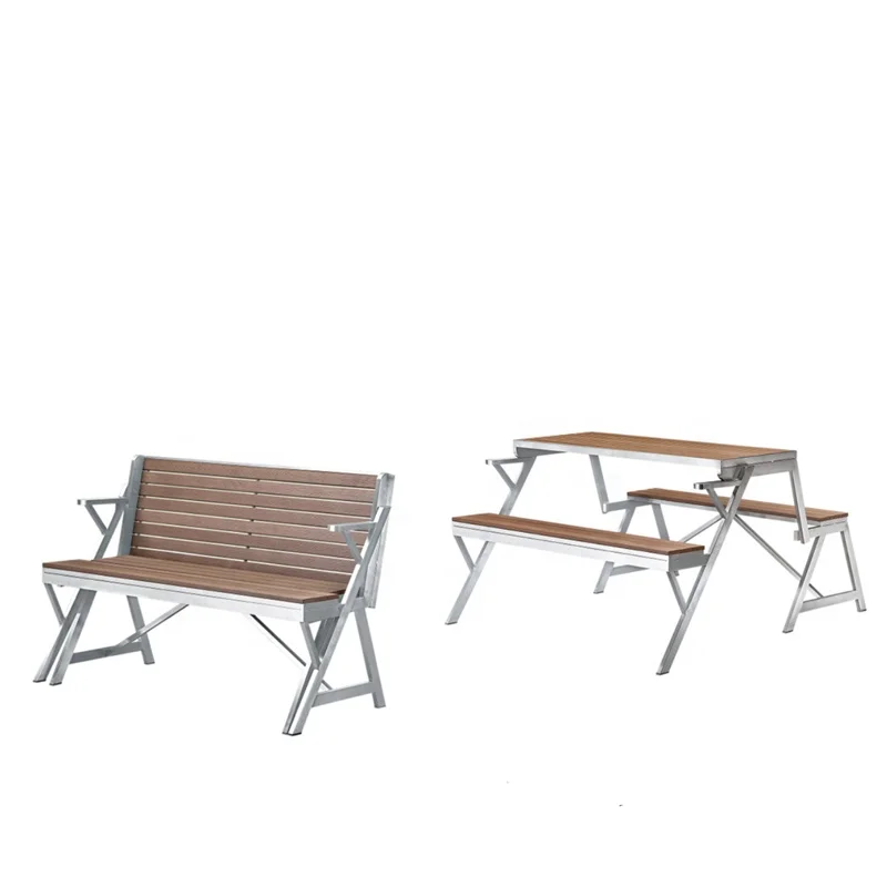 Modern outdoor furniture Stainless steel multifunctional folding table and chair