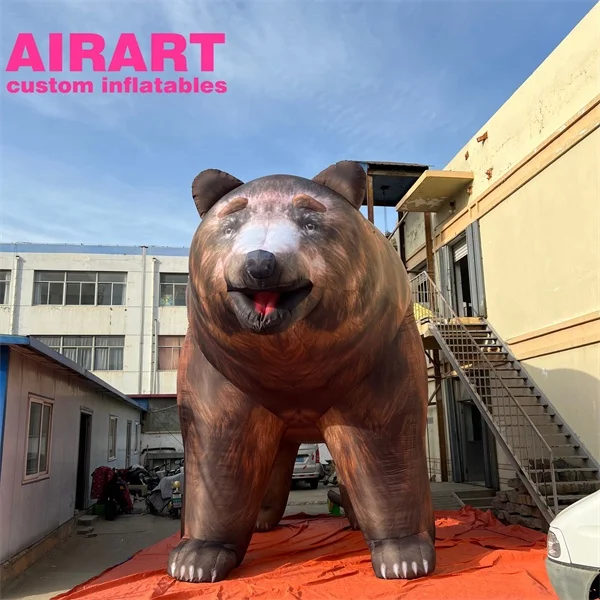 Lifelike inflatable bear balloon, gray inflatable bear for advertising