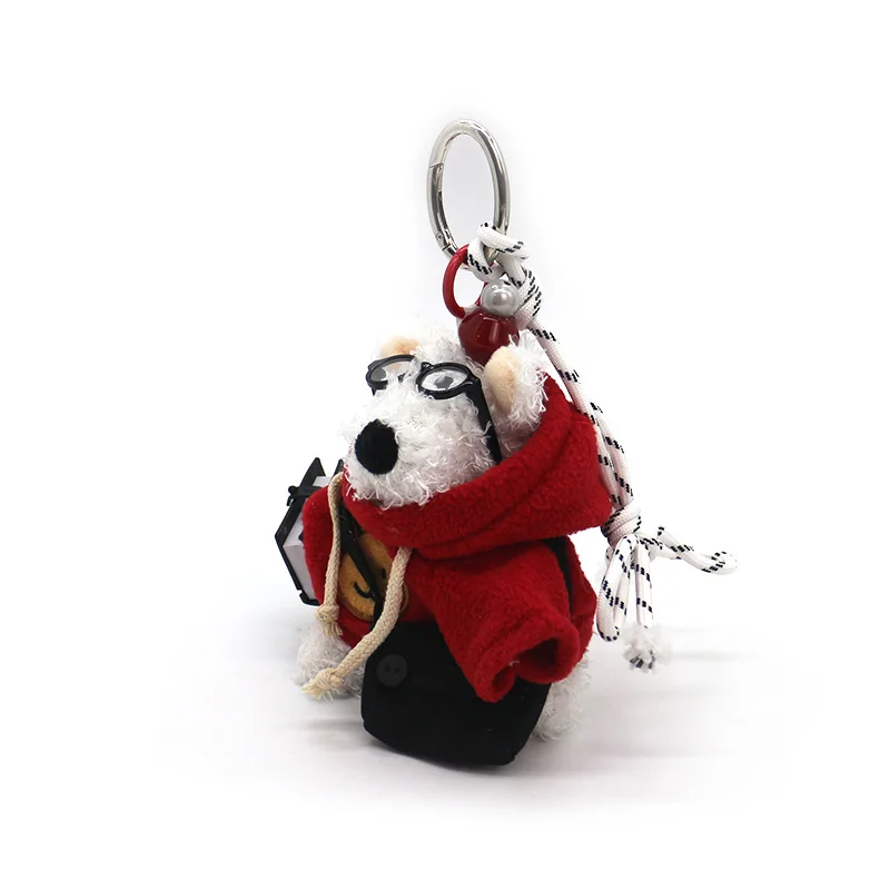 Red sweater bible puppy keychain pendant cute doll book bag charm couple small gifts wholesale