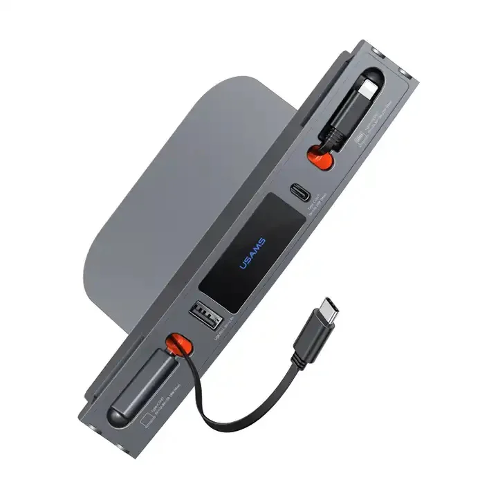 USAMS US-SJ649 60W 4 in 1 High Quality quick Charge Car Charger USB Hub Docking Station