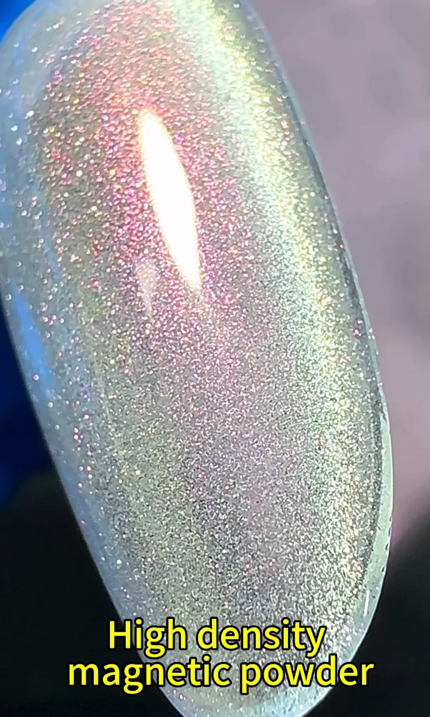New Holographic Glitter Colorful Crystal Diamond Magnetic Nail Aurora Cat Eye Gel Polish
