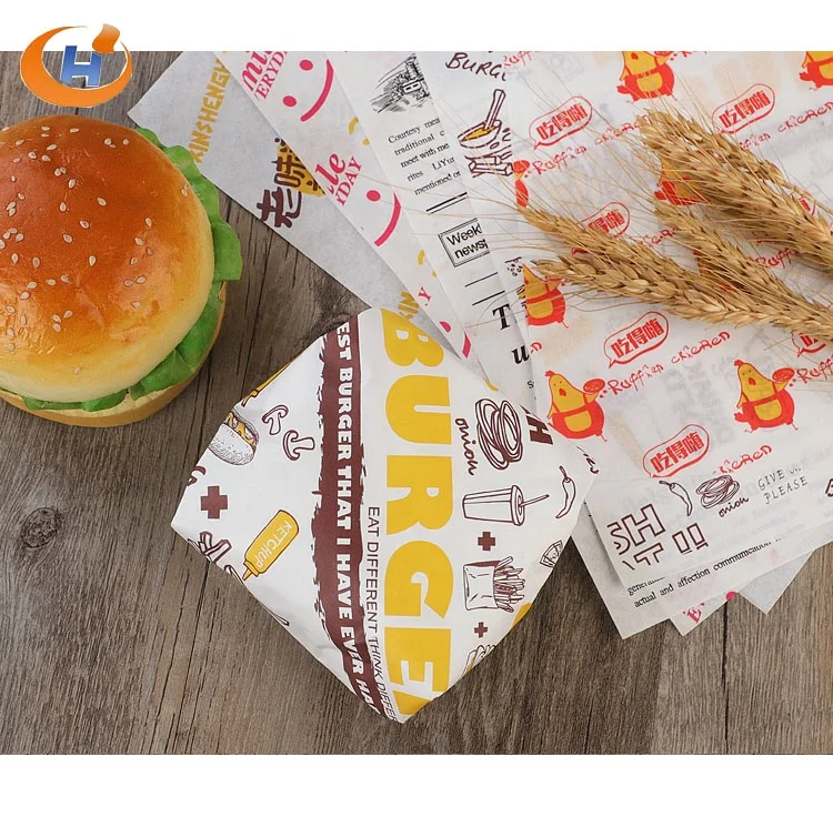 Wholesale Customized Printed Burger Greaseproof Food Safe Grade Paper Deli Sandwich Paper