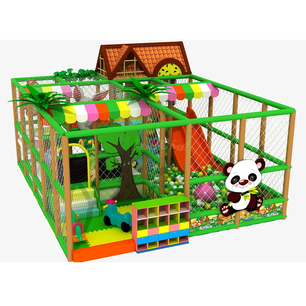 Small Indoor Playground Wooden Kids Playhouse Children Plastic Play House Indoor Soft Playground Play Area For Sale