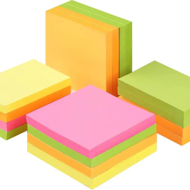 Strong Adhesive Sticky Super Sticking Power Memory Pads Stickybright color  Notes set 3inx3in