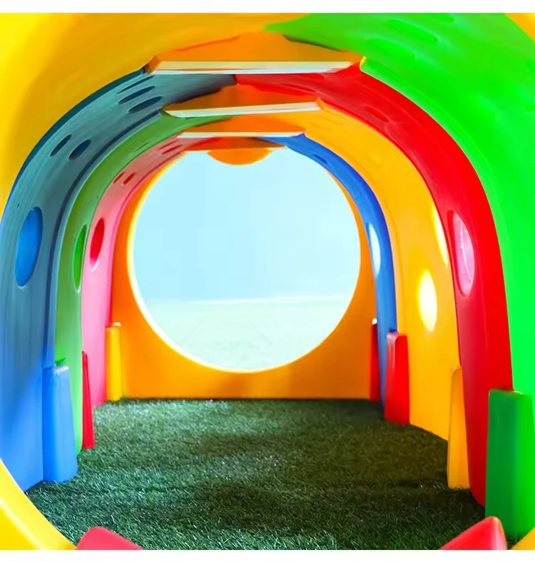 Cheap price funny game plastic Indoor toy plastic playground tunnel set preschool children play game for kids and toddlers
