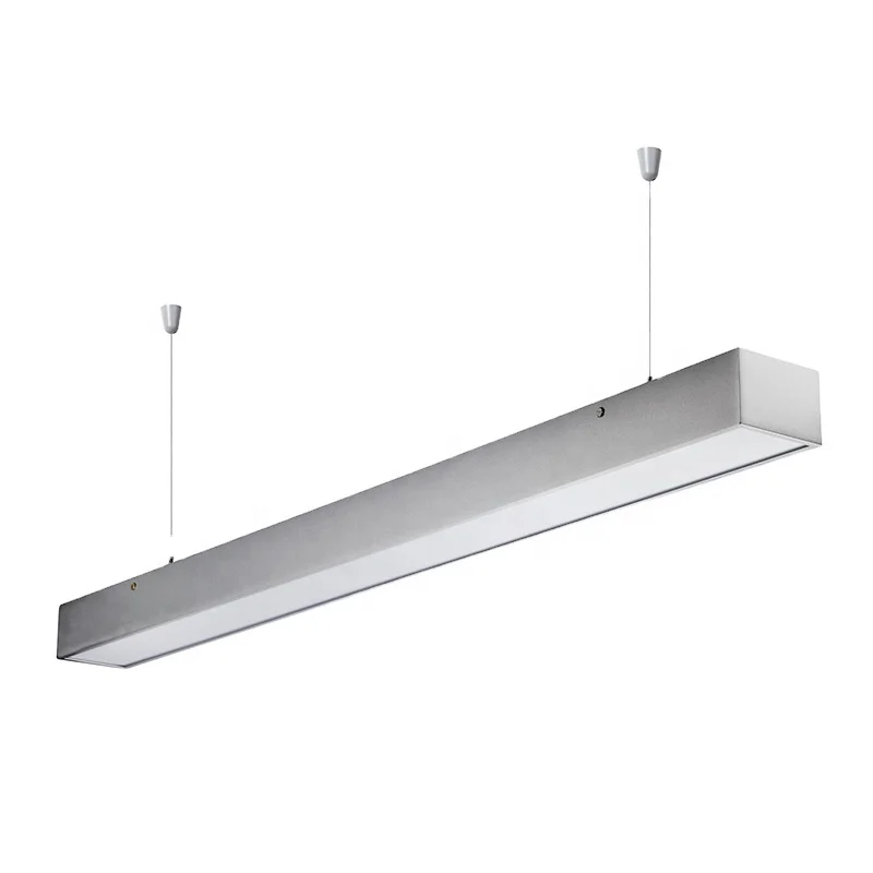 38w T8 white black long rectangular suspension pendant tube aluminum linear high lumen tri-proof light