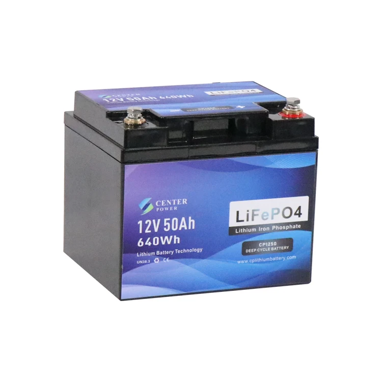 Long Lifespan Safe BMS Control LiFePO4 Solar Battery 12V 50Ah