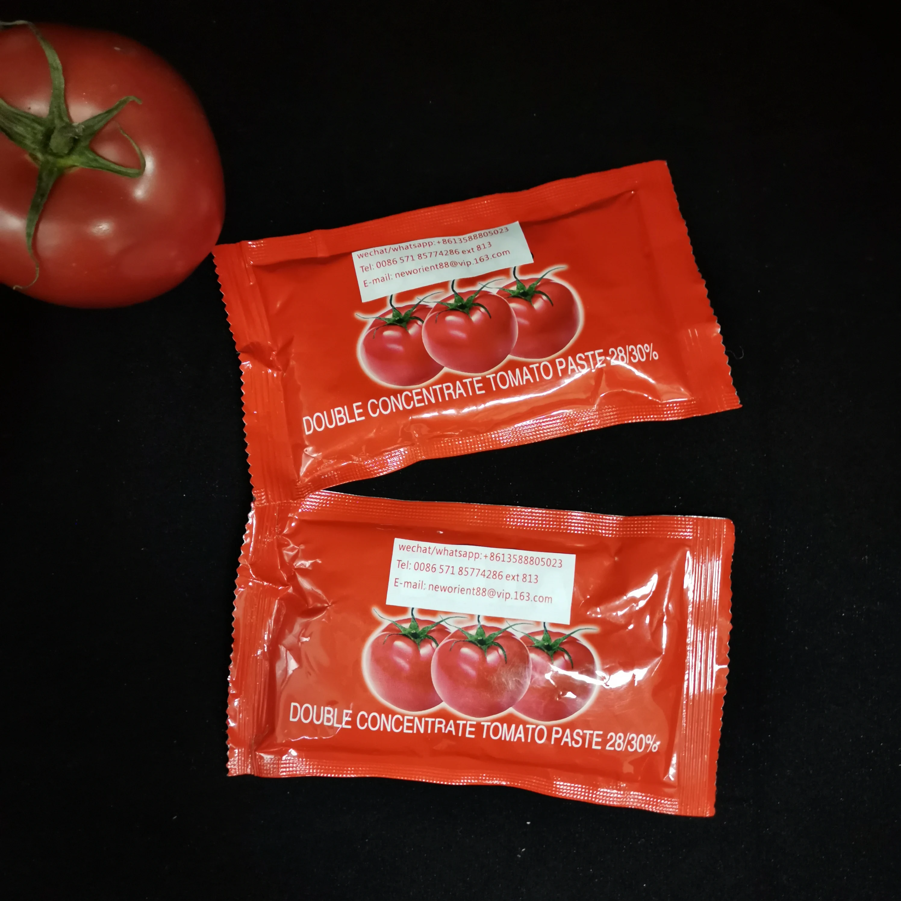 Delicious Good Quality Tomato Paste 50g 70g Sachet Double Concentration 28-30% Brix Tomato Paste For African Muslim Cook