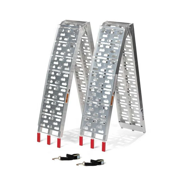 Aluminum Plate Top Ramp 1500lb Capacity Lawn Mover ATV Truck Loading Ramps