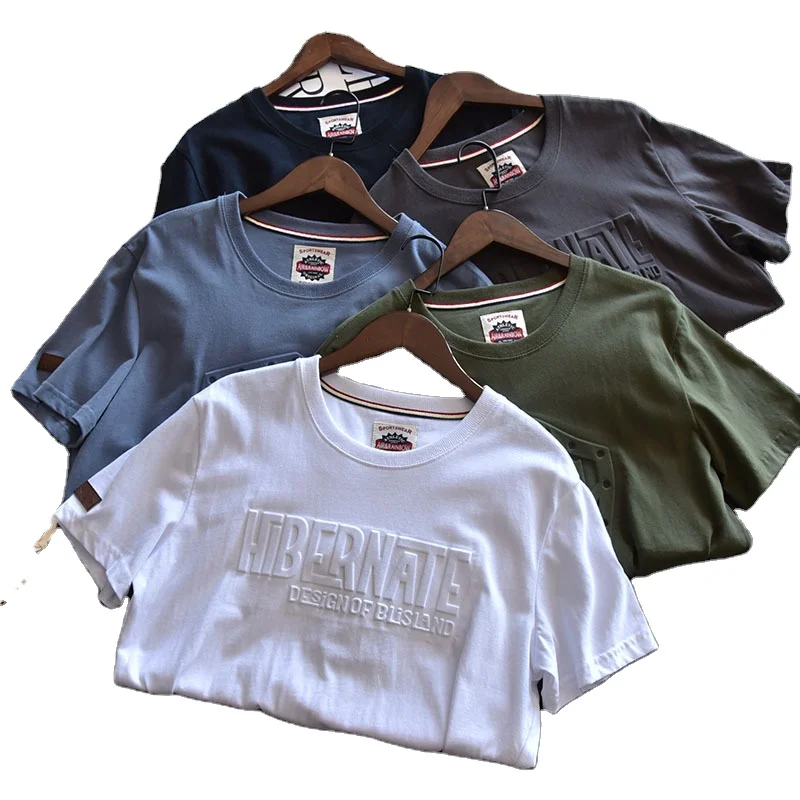 Оптовая продажа летние хлопковые футболки с круглым воротником на заказ мужские повседневные коротким рукавом купить