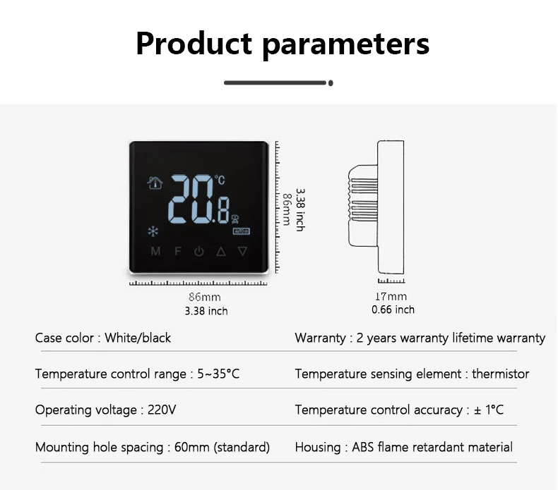 RS485 HVAC системы Wi-Fi термостат энергосберегающий два в одном кондиционер и подогрев пола с пассивным соединением