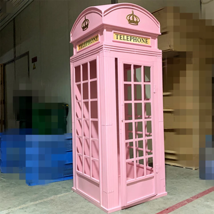 Pink Vintage British Birthday Phone Booth For Sale