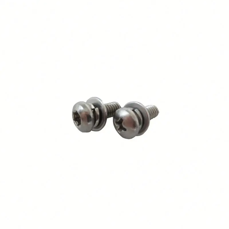 China fasteners screws stainless steel panhead combintination screw with nut washer