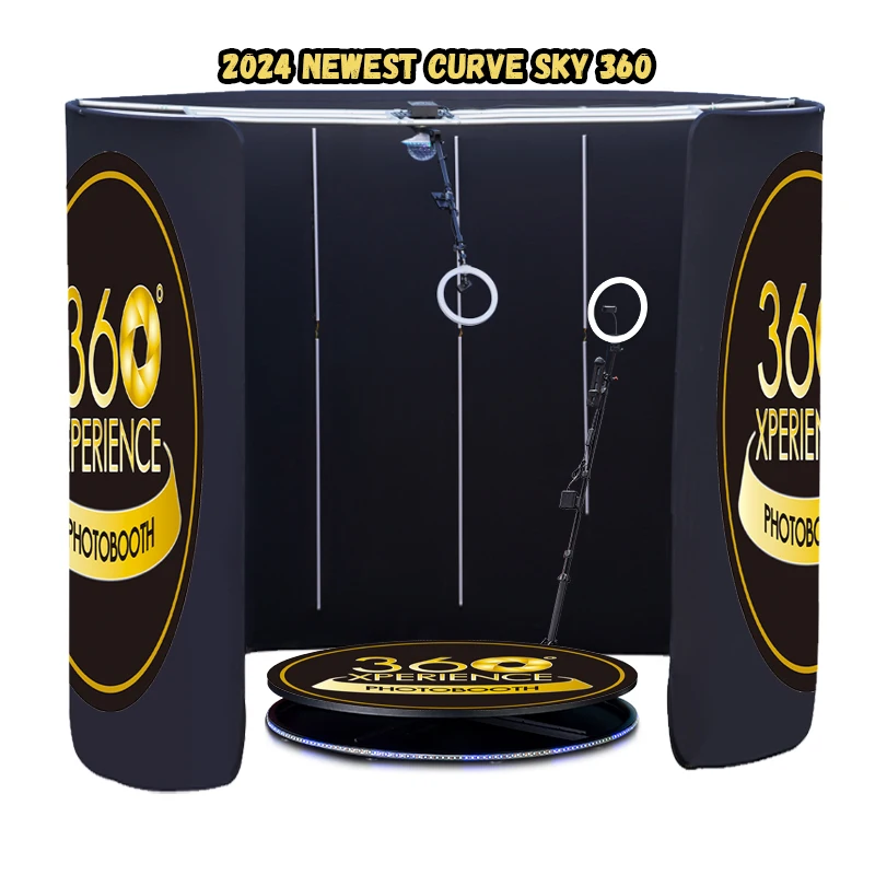 Selfie Machine Kiosk Video Booth Curve Overhead 360 Photo Booth Backdrop Curve Overhead 360 Degree Photo Booth For Bicycle