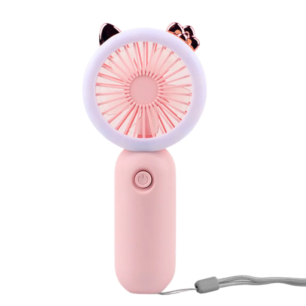 2023 New Handheld Mini Cooler Plastic Cordless Table Rechargeable Usb Car Flexible Fan With Lamp Price For Cooling Summer