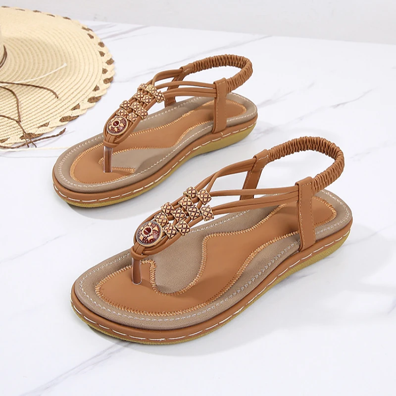 Factory new fashion non-slip wear-resistant flat bottom flat sandal for ladies women flip flops women sandals