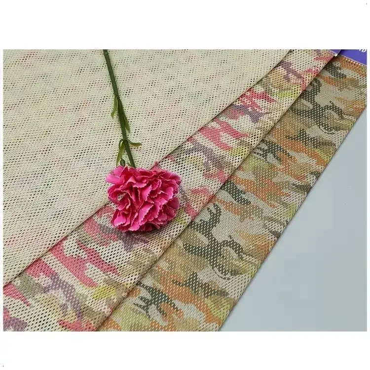 Custom 100% Polyester microfiber camouflage printed function sports mesh garment fabric