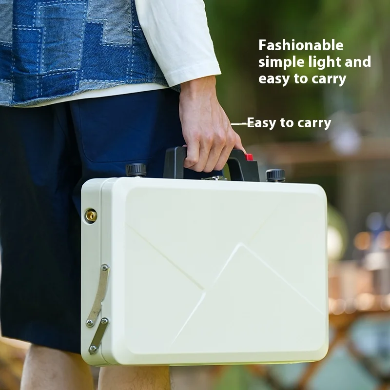 Portable Outdoor Cassette Stove Metallic Field Cooker with Hot Pot Gas Stove for Camping Manual Application Butane Fuel