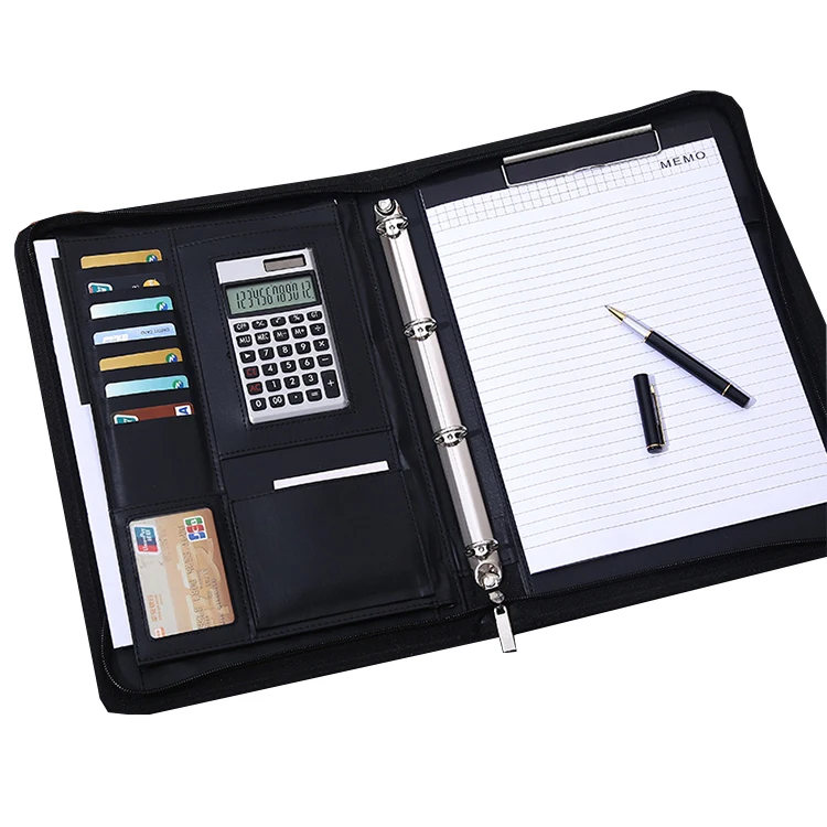 Черный рекламный хит продаж Amazon многофункциональный деловой портфель из искусственной кожи на молнии коричневый роскошный портфель