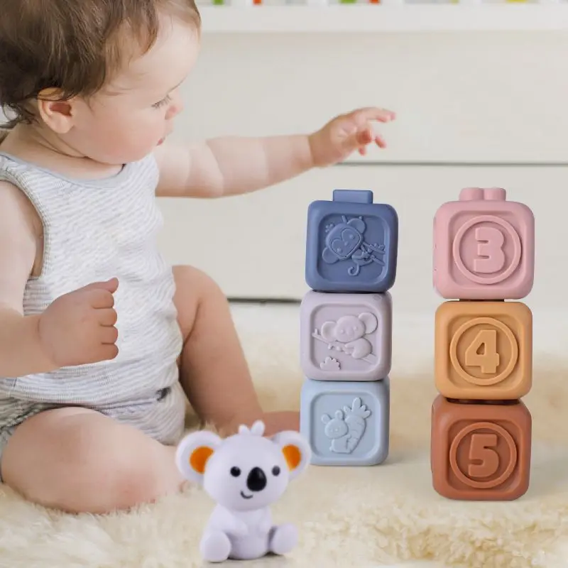 Soft Rubber Koala Building Block Toys Stacking Game Sets Tumble Tower Indoor for Kids