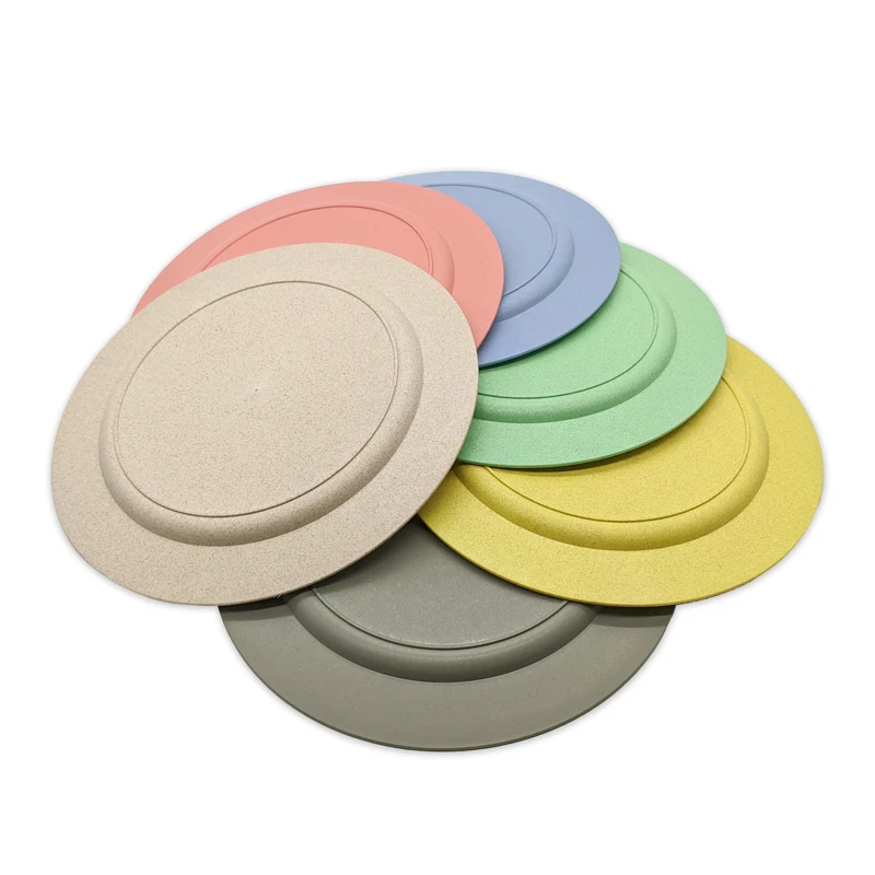 Eco-friendly Biodegradable Unbreakable Dinner Wheat Straw Restaurant Plastic For Picnic And Dishes plates for