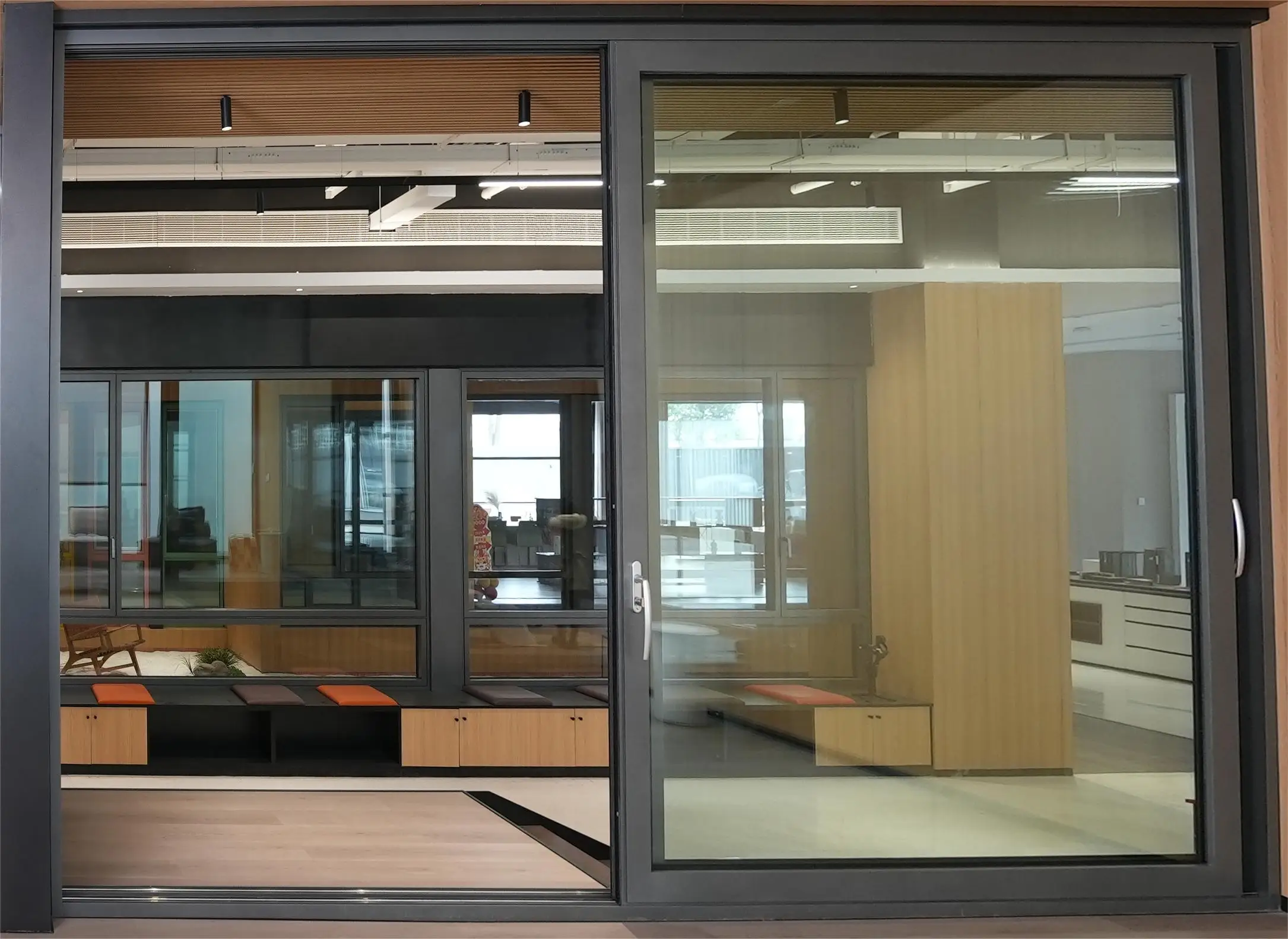 High-end Customization Sliding Door Modern Interior Aluminum Glass Wall Mount Invisible Sliding Door Lock Terrace Hardware