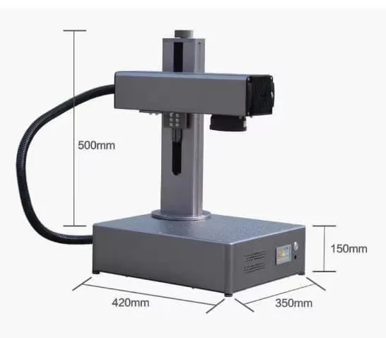 Compact fiber laser machine engraving metals