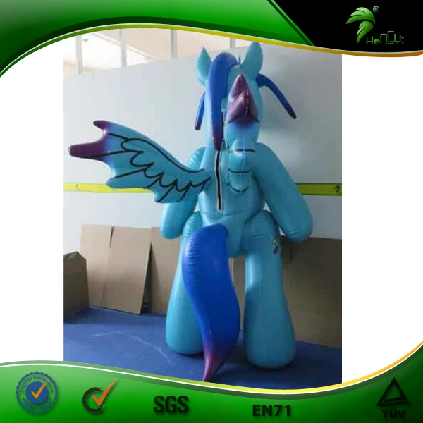 Hongyi Inflatable Cartoon Anime Figure Mascot Suit Double Layer Inflatable Moving Rainbow Horse Costume