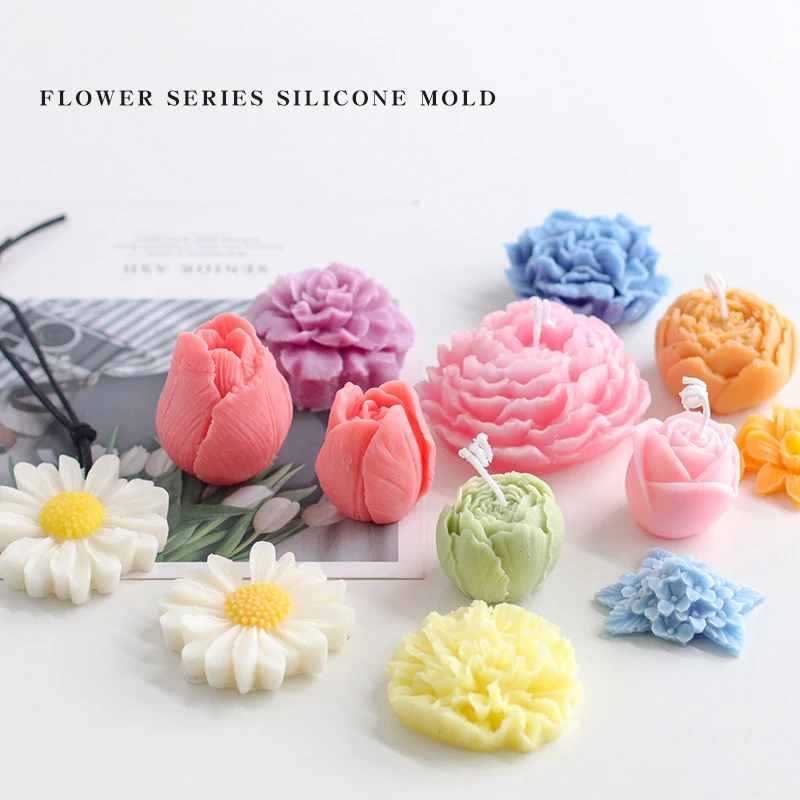 Best Seller Candle/Soap Making Silicone Molds for Different Shapes and Sizes of Flowers Candle/Soap Candle Supplies Store