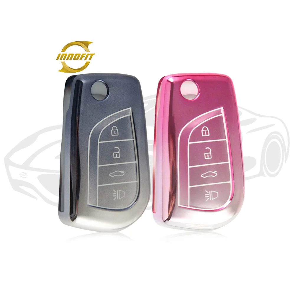Innofit TOA3T1 Car Key Cover TPU Wholesale Stock For Toyota Corolla Camry Rongfang RAV4 Yize Zhixuan Highlander Leiling Low MOQ