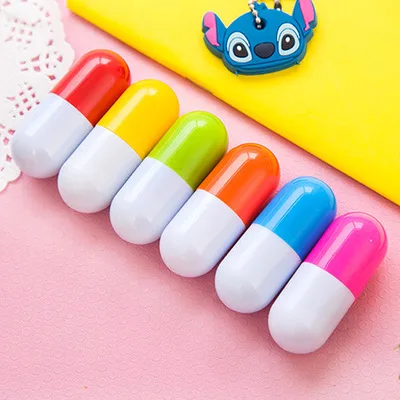 promotional Mini Capsule Pill Pen, vitamin shape Retractable Plastic custom logo cheap gifts short ballpoint pens For School