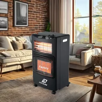 Factory hot selling freestanding infrared mobile gas room heater energy saving with casters gas heater for home
