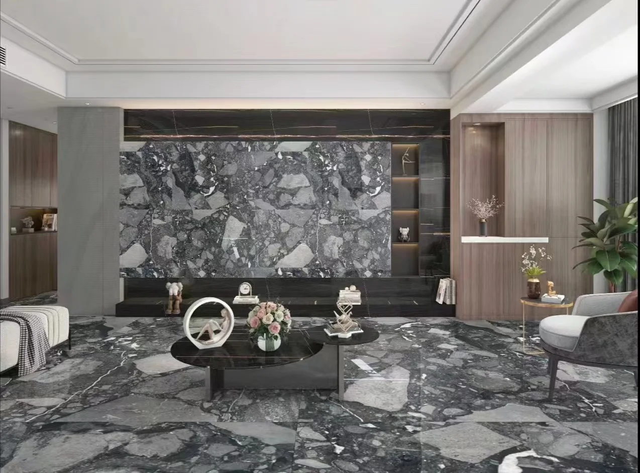 exclusive emperador marble tiles and stairs for  villa and hotels project from Foshan