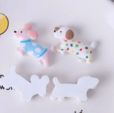 kawaii mini resin bulk planar cartoon little dog flat back animal cabochon shoe pendant charms for jewelry diy craft wholesale