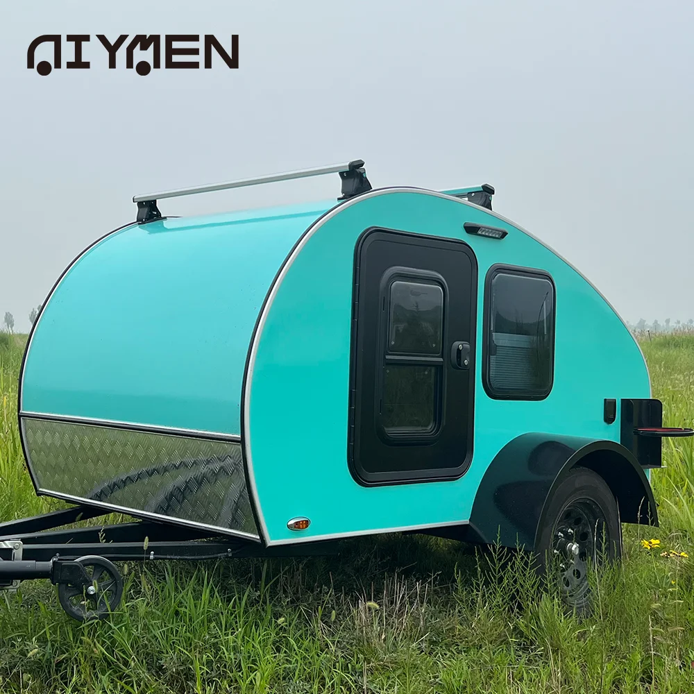 Mini Trailer Travel Rv Camper Caravan Fiberglass Aluminum Camping European 2024 Slide On Outfit Teardrop Caravan Light Luxury