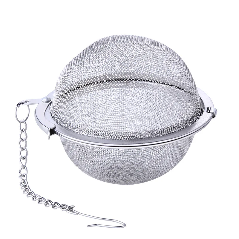 Food grade silver color stainless steel 2.1 inch mesh ball  loose leaf tea infuser