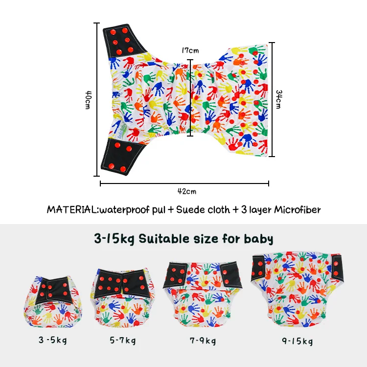 Ananbaby лидер продаж популярные моющиеся детские подгузники с карманами мягкие эластичные тканевые AIO