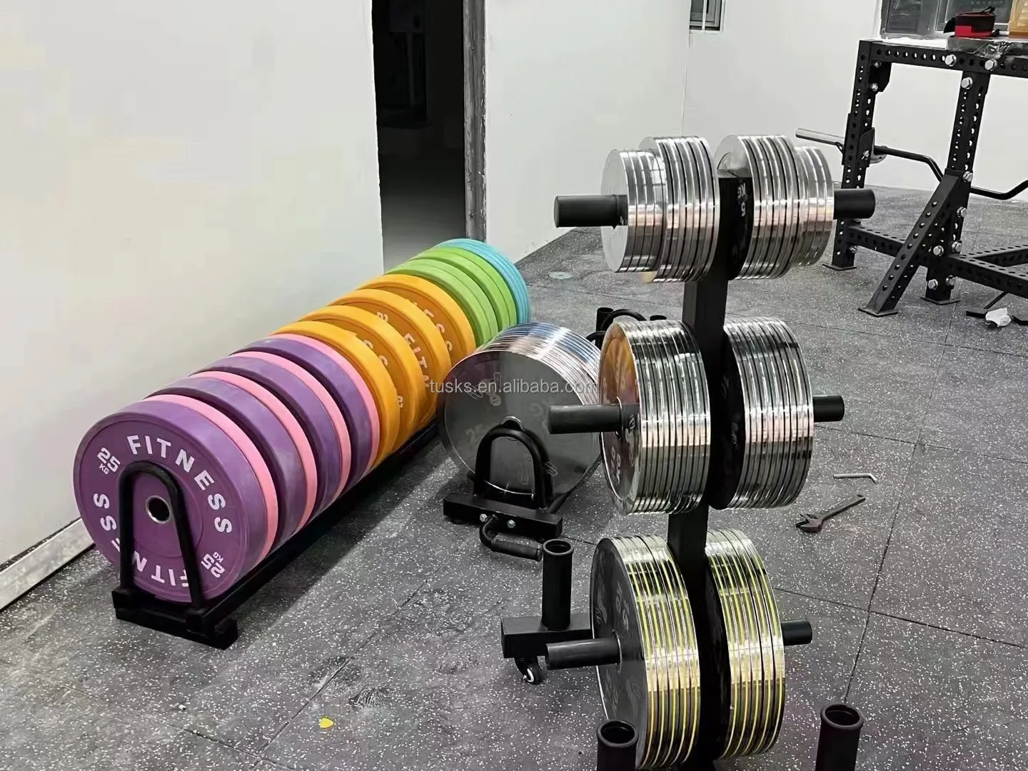 Professional 5-25KG Full Rubber Barbell Colored Wholesale Custom Logo Free Weight Bumper Plate With LB