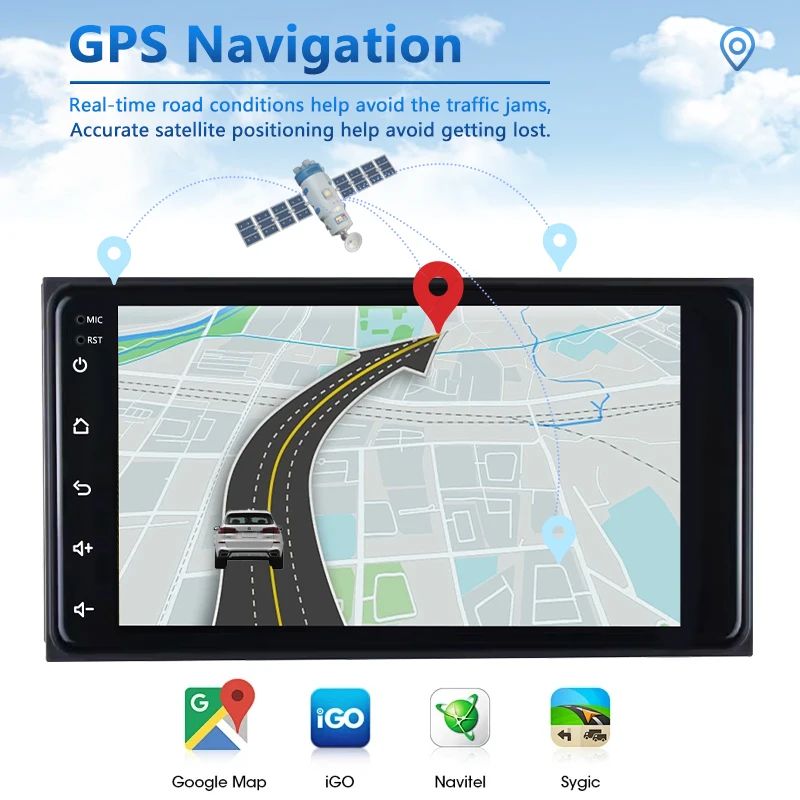 Factory N2 7 Inch 32GB Android Car IPS Touch Screen WIFI Radio Stereo Carplay Multimedia Player for Toyota with GPS Navigation