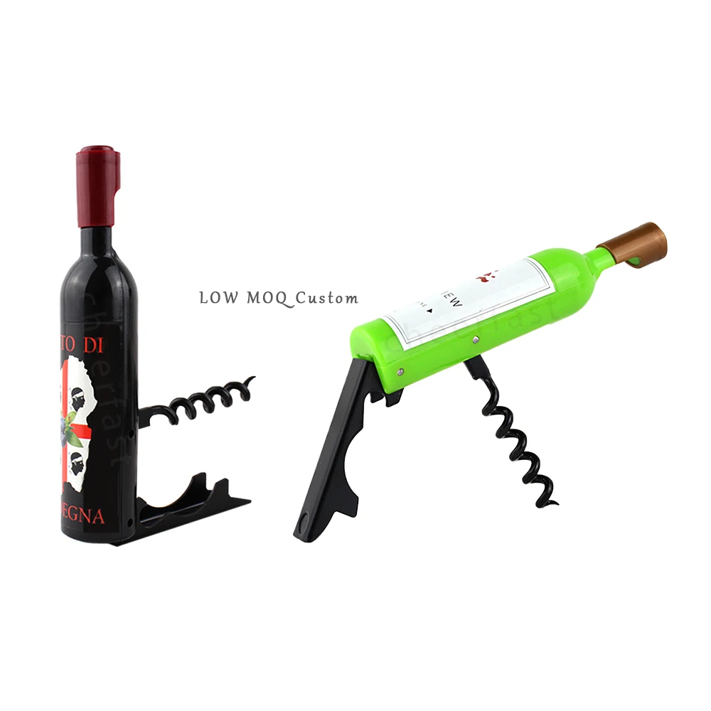 Newest design products wine bottle shaped corkscrew  and wine bottle opener and plastic opener