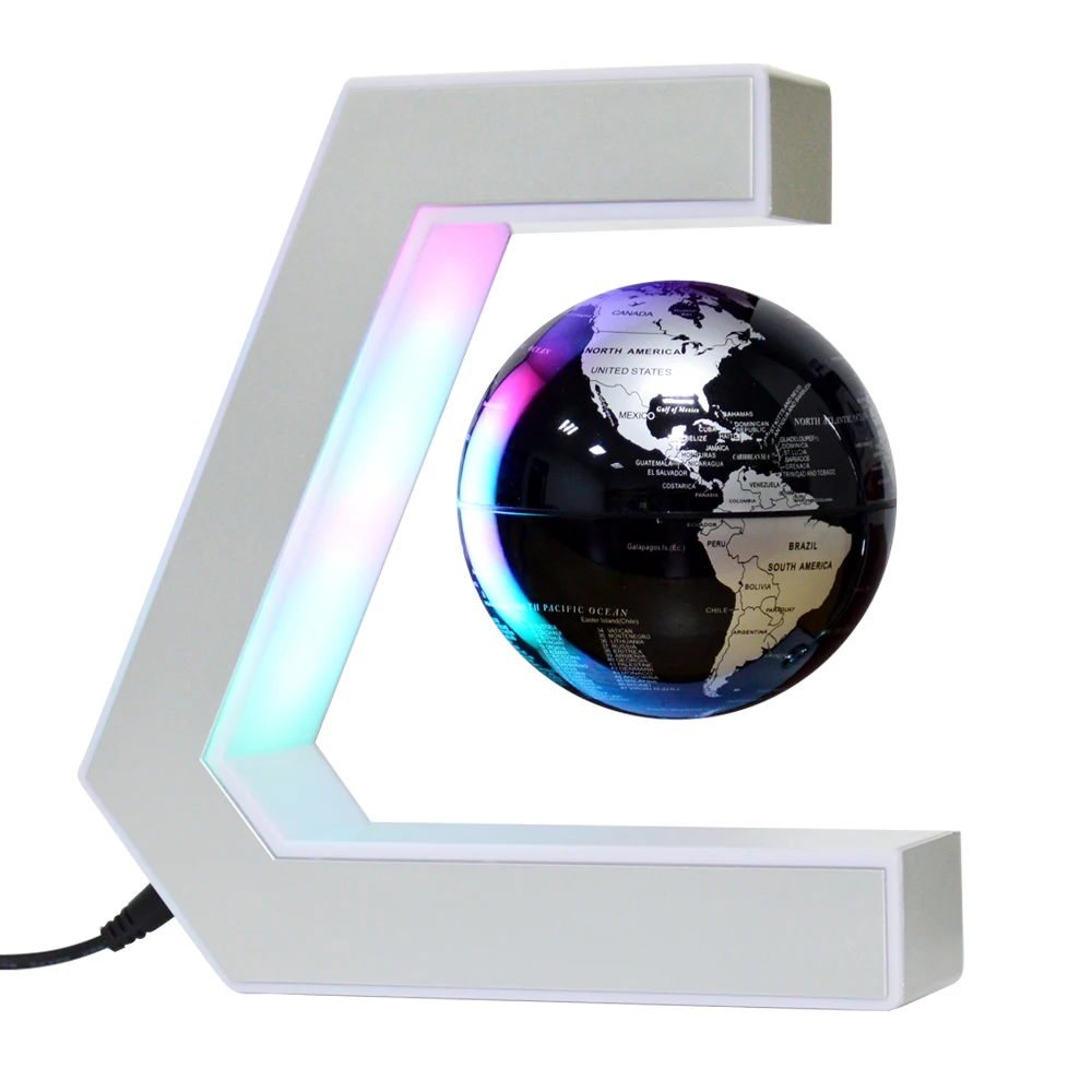 Fashion Home Decoration LED Levitation Floating Globe World Map With LED Light