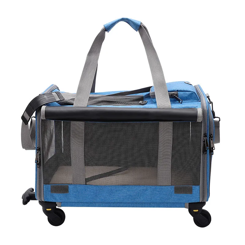 Wholesale Pet carriers and stroller with with 4 wheels and a telescopic handle for dogs cats