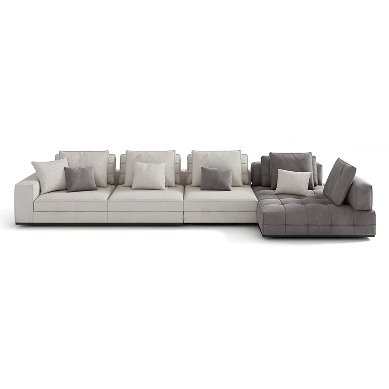 Living Room Leather Modular Modern Corner  Sectionals Couch L Shaped 3 Seater Sofa With Chaise