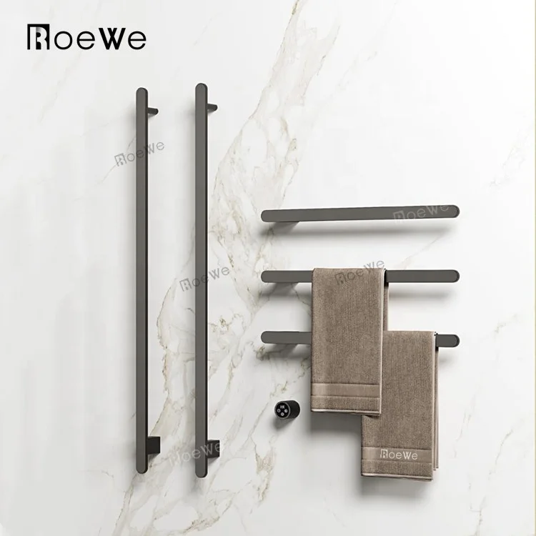 CE approved high end brass material PVD surface Modern design bath towel rack warmer electric wall-mounted towel warmer rack