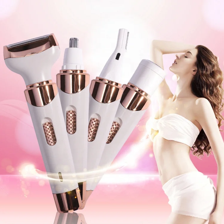 New Design Not Hurt Skin 4In1 Female Epilator Device Electric Hair Removal Machine Epilator