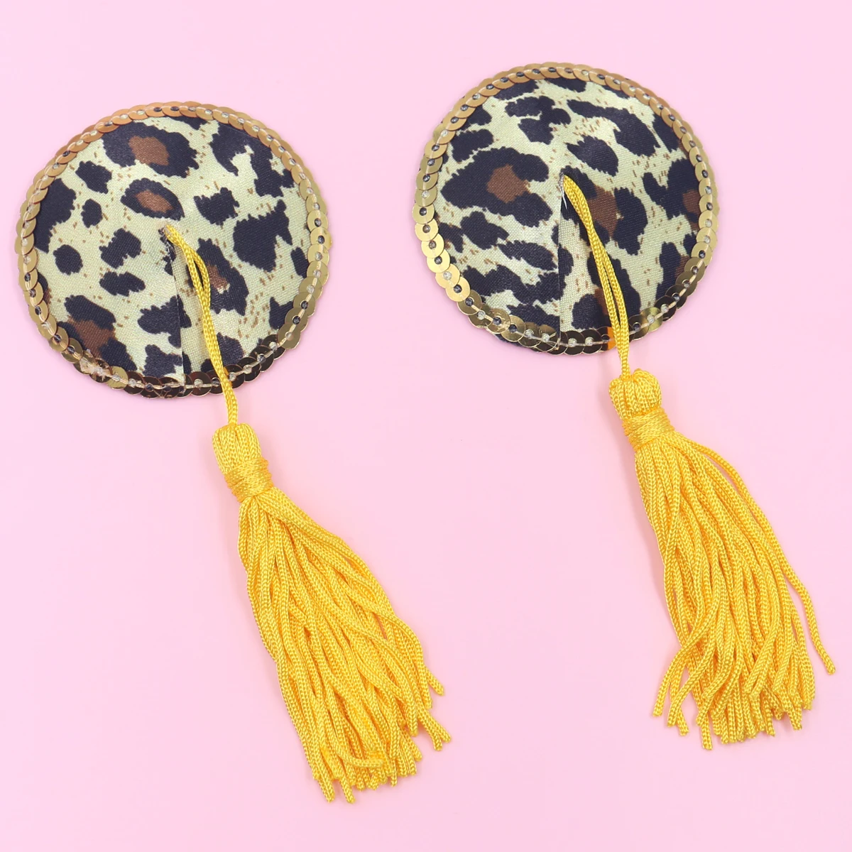 Wholesale Sexy Boobs Cover Pasties Leopard Design Hot Beauty Girls Sexy Nipple Cover Silicone Pasties Tassels