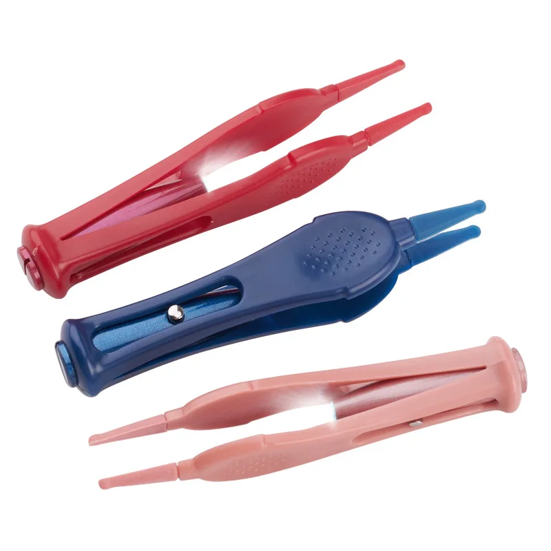 Pink color Tweezer for baby Booger cleaner for baby nose for ear children product with light